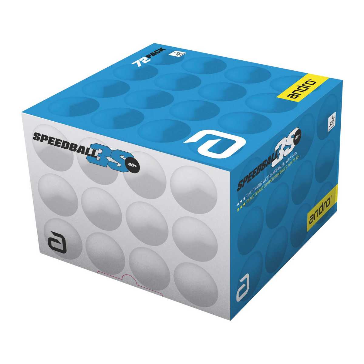 Andro Speedball 3S 3 ster tafeltennisbal wedstrijd - wit 144 stuks