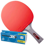 Andro Buzzer Up 400 S Table tennis bat with balls black/red