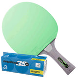 Andro Buzzer Up 400 S Table tennis bat with balls black/green