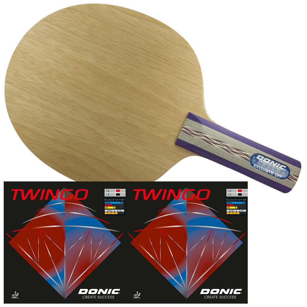 Donic Persson Exclusive OFF + Twingo tafeltennisbatje - rood/zwart