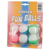 Tibhar Fun Balls Tweekleurig tafeltennisbal recreatief - kleurrijk 6 stuks