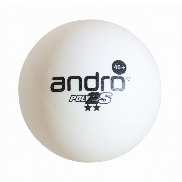 Andro Poly2S 2 ster tafeltennisbal training - wit 72 stuks