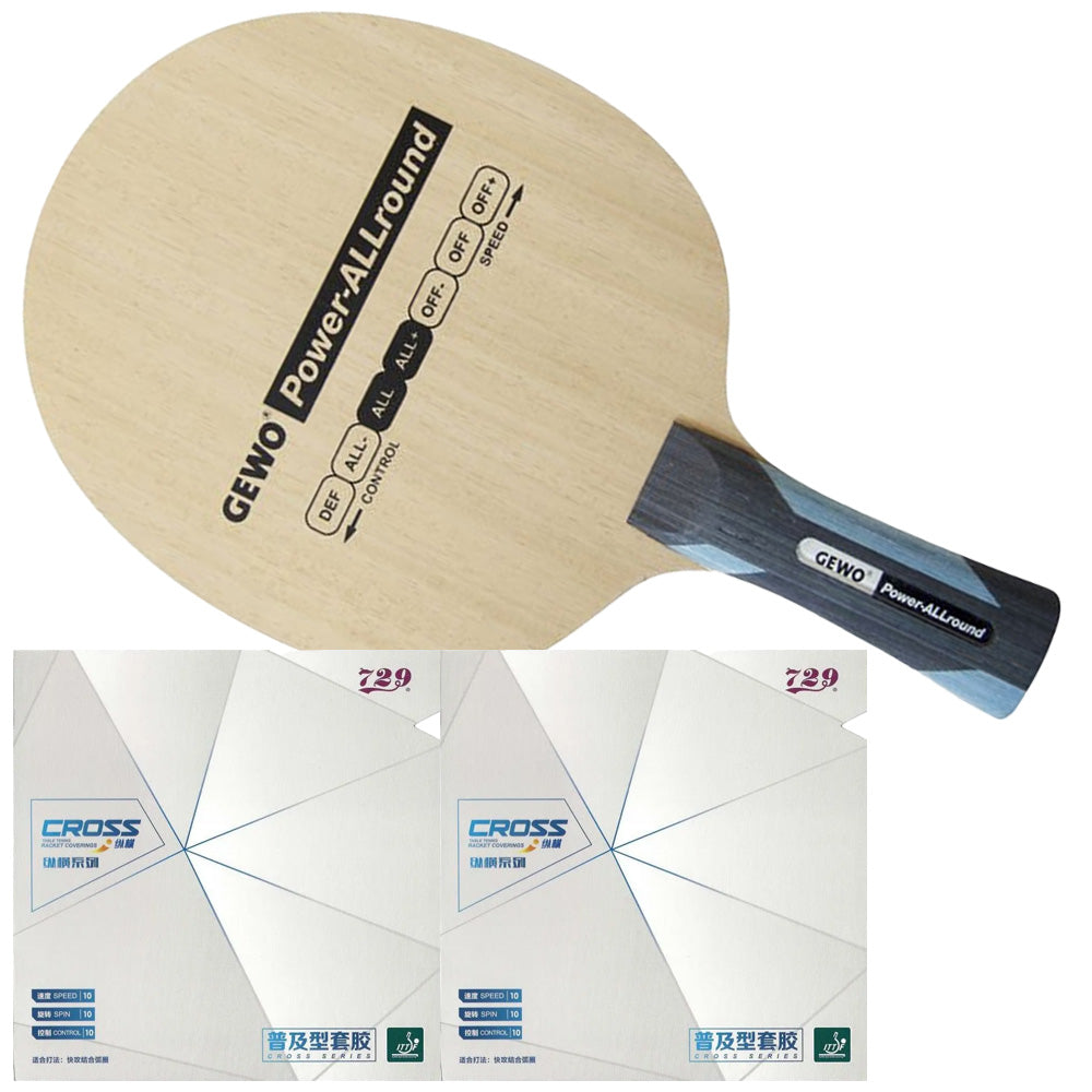 Gewo Power Allround Table Tennis Bat with Friendship 729 Cross Soft Rubbers