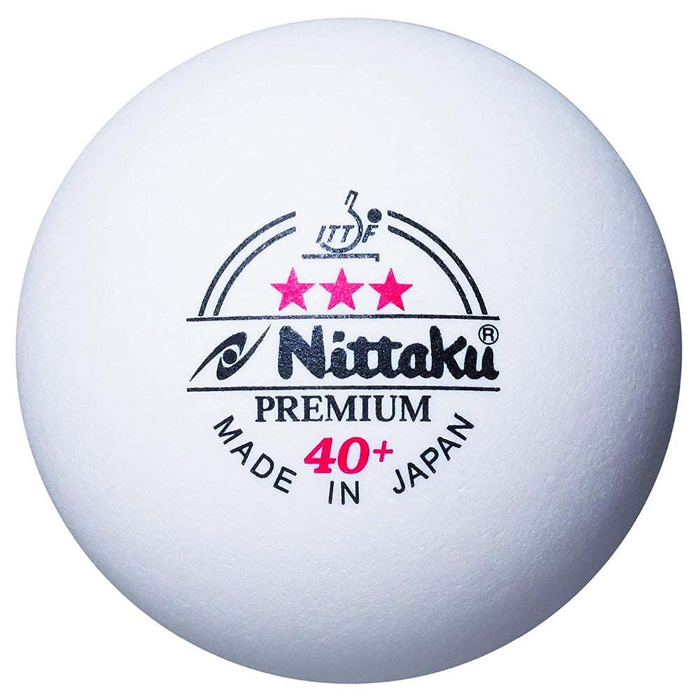 Nittaku Premium 40+ 3 star table tennis ball match - white 3 pieces