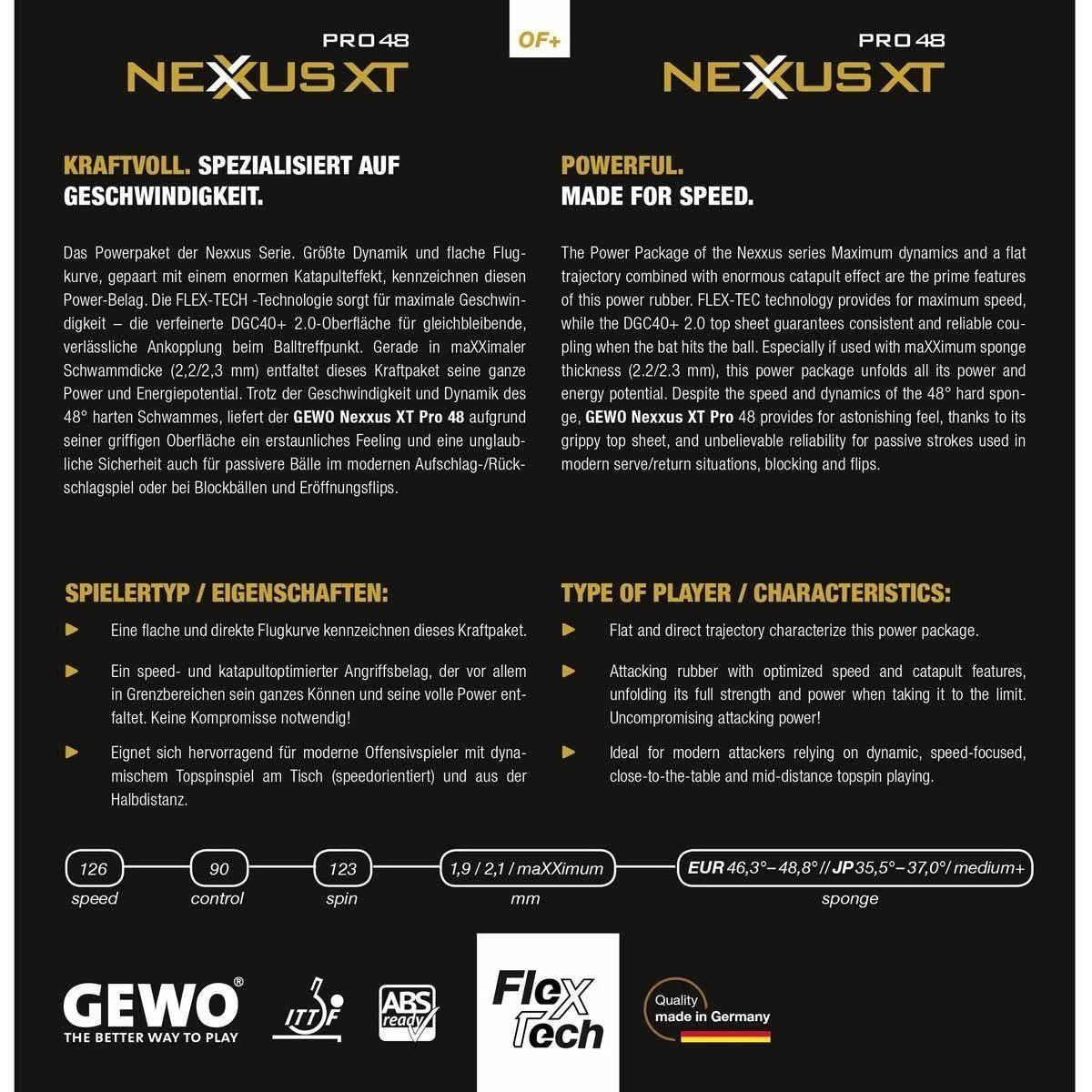 Gewo Nexxus XT Pro 48 rubber