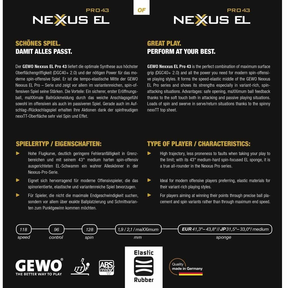 Gewo Nexxus EL Pro 43 rubber