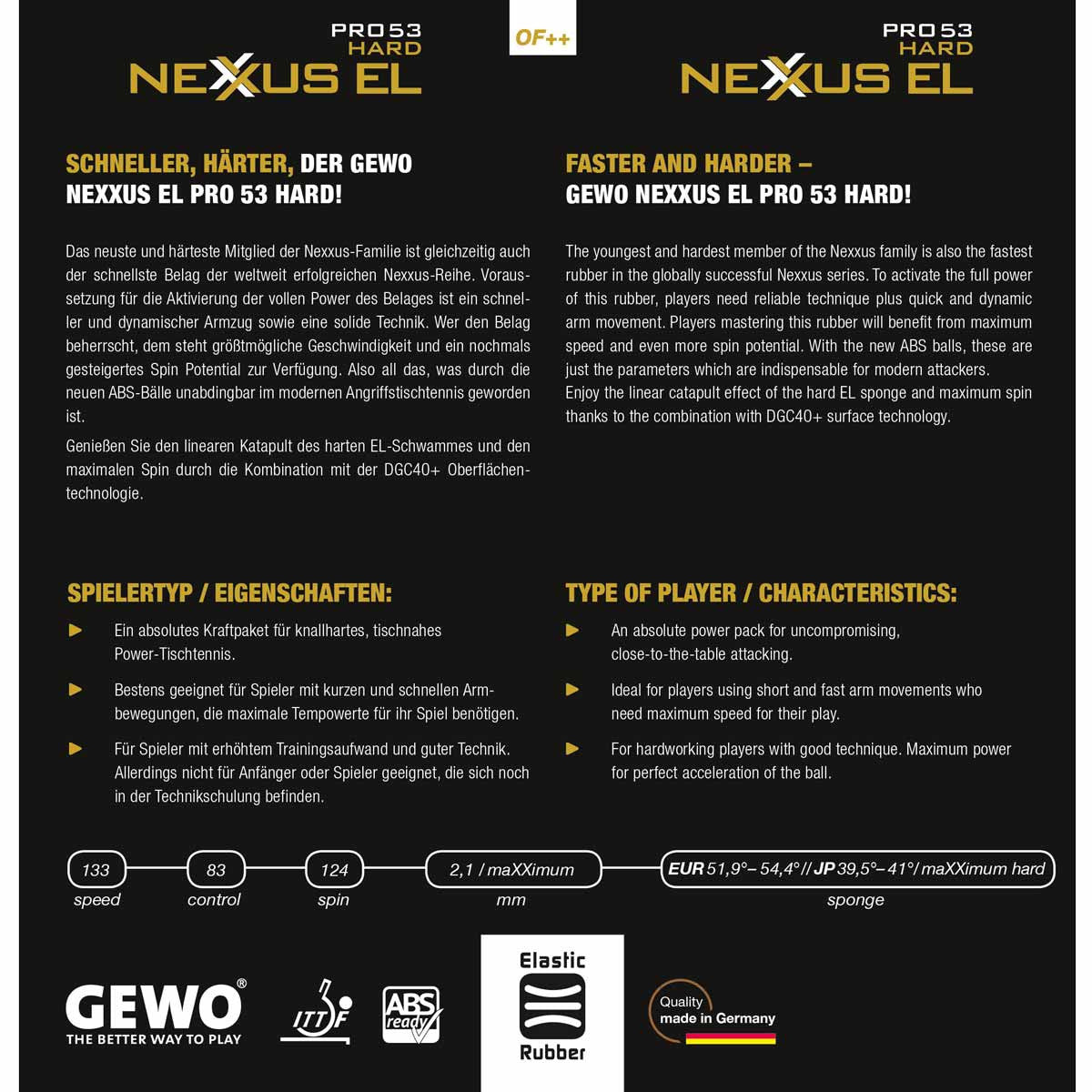 Gewo Nexxus EL Pro 53 Hard rubber