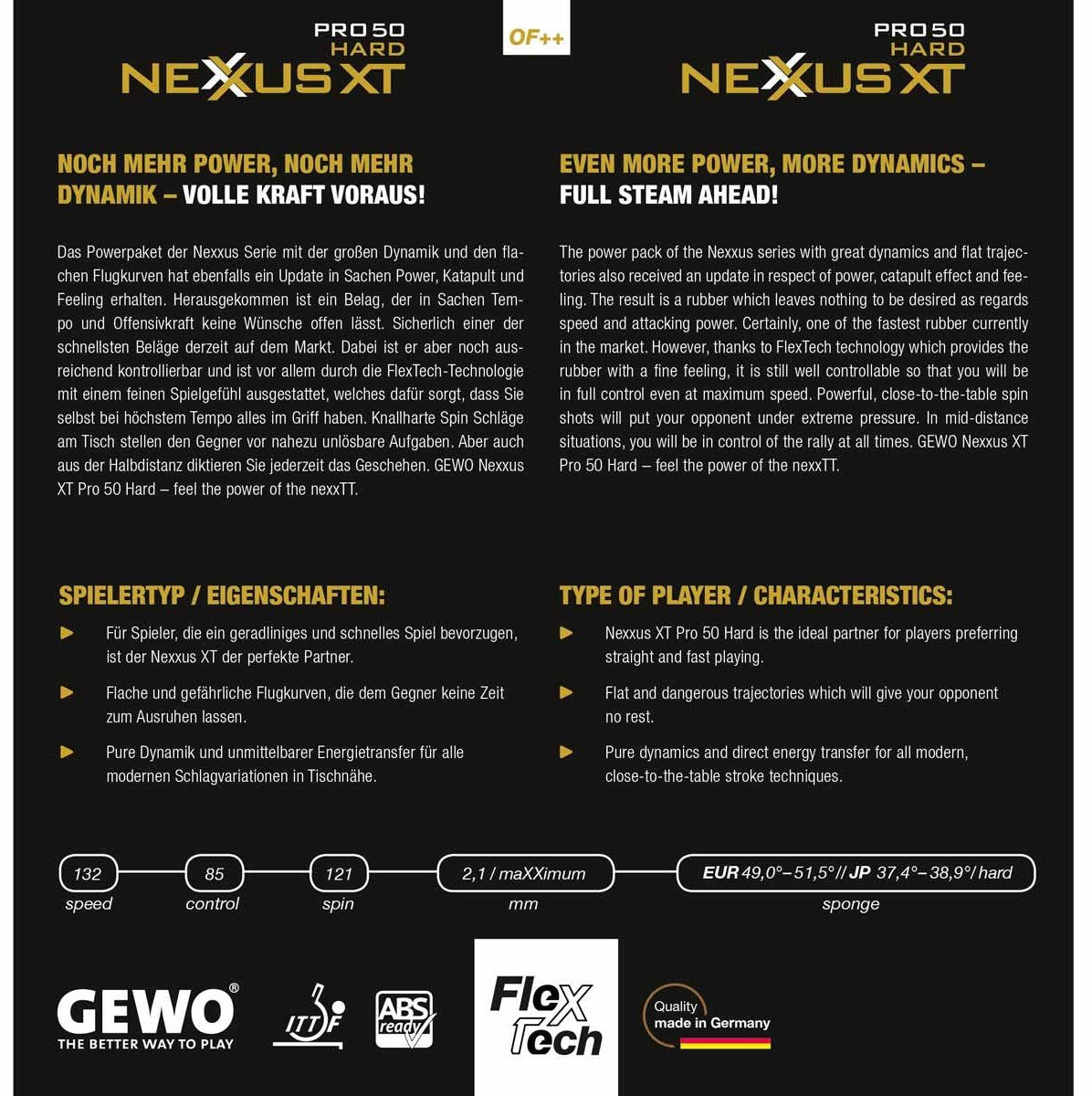 Gewo Nexxus XT Pro 50 Hard rubber